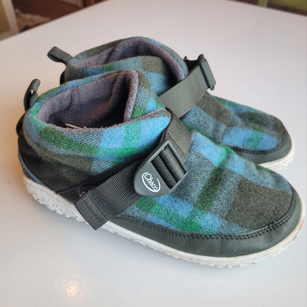 Chaco Rambler Shoes Plaid Wool Blend Slip On Adjustable Strap Women's 7